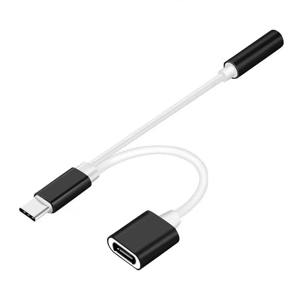 2 en 1 CABLETOLINK USB C A Adaptador de audio de 3,5mm y dongle de carga rápida de 60W Compatible con Google CABLETOLINK