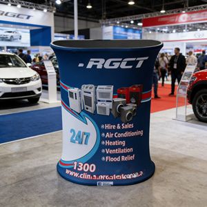 Comptoir <span class=keywords><strong>d</strong></span>'<span class=keywords><strong>accueil</strong></span> portable pour salon professionnel, design pliable, aluminium écologique, montage rapide pour stands promotionnels - Product Image 1