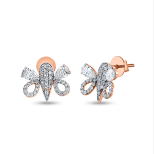 Elegantes pendientes de diamantes de mariposa para mujeres de moda con diseños delicados y brillantes de la India - Product Image 1