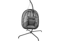 Intérieur Extérieur Nid Balcon Chaise Suspendue PE Rotin Swing Egg Seat Ensembles Avec Support En Acier Capacité De Poids 350lbs