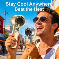 Ventilador de Mano Portátil Recargable USB con Batería, Nuevo, Tres Velocidades, Diseño para Colgar en el Cuello, para Casa, Auto, Hotel