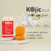 Savon Personnalisé Visage et Corps à l'Acide Kojique, Feuilles de Savon Éclaircissantes pour les Taches Brunes, Vitamine C et Niacinamide