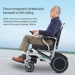 <span class=keywords><strong>Fauteuil</strong></span> <span class=keywords><strong>roulant</strong></span> <span class=keywords><strong>électrique</strong></span> pliable léger, dossier haut, appui-tête et accoudoirs réglables, <span class=keywords><strong>tout</strong></span>-<span class=keywords><strong>terrain</strong></span>, frein électromagnétique, portable - Product Image 4