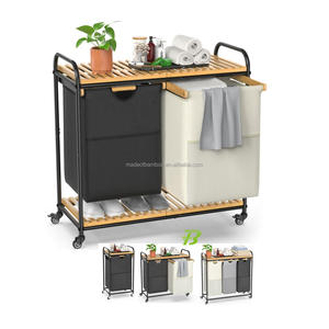 Chất lượng cao 110/140L công suất lớn tre xử lý giặt cản trở cao vải lưu trữ bin nắp cho quần áo nhà quần áo bẩn - Product Image 2