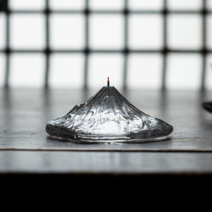 Crystal Glass Mount Fuji Incense Holder Hand-made Transparent Incense Burner Zen <b>Home</b> Decor Religious Use - Product Image 1