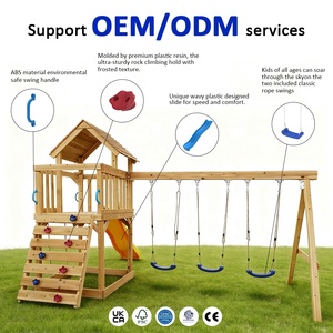 Speeltoestellen Voor Kinderen Buiten <span class=keywords><strong>Set</strong></span> Met Houten Schommel En Glijbaan Voor Kinderen - Product Image 2