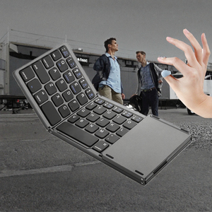 Clavier Mini Pliable Sans Fil JBH B033 2.4Ghz Interface <span class=keywords><strong>USB</strong></span> Type C Rechargeable Pavé Tactile Ordinateur Portable - Optique Nouveau Plastique Ultra Fin - Product Image 2