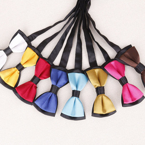 Enfants 2 tons noeuds papillon enfants plaine cravates couleurs unies garçons filles papillon bicolore noeud papillon - Product Image 2