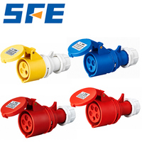 Connecteur industriel IP44/IP67, prise et fiche étanches IEC, 3P/4P/5P, 16A/32A/63A/125A, 110V-380V, laiton massif, nylon