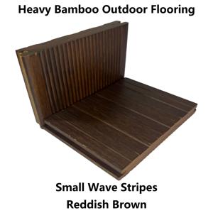 Planches de terrasse en <span class=keywords><strong>bambou</strong></span> tressé 2000x140x17mm, surface ondulée, imperméables, antidérapantes, écologiques, pour terrasse et parc - Product Image 2