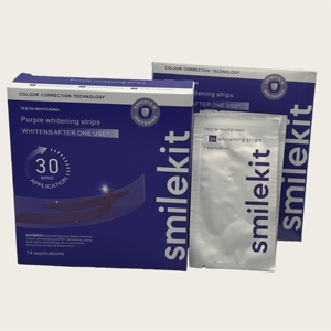 New Launch Sensitive Free Bright Purple Smile Advanced Organic Non-Peroxide Formula <b>Minty</b> Custom Teeth Whitening Strips Teeth - Product Image 1