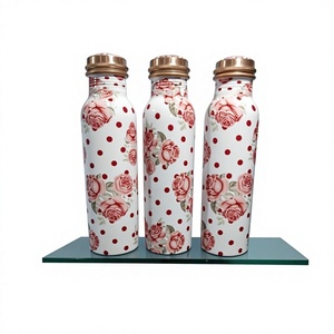 Custom Flower Design Print Eco-Friendly Metal Water Bottle Screw-On Lid Reusable Travel Bottles for Adults Dishwasher Safe Gift - Product Image 2