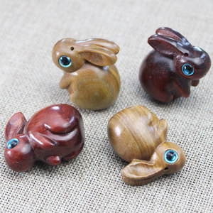 Sandalwood Carved Rabbit <b>Keychain</b> Wood Pendant Portable Decorative Ornament For Bag Phone Chain Gift - Product Image 3