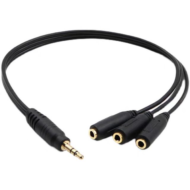 DC3.5Mm One-To-Three Audio Cable with Stereo 3.5 One-To-Three Headphone Sharing Cable Couple Headphone Splitter