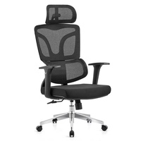 Chaise de bureau confortable et abordable en cuir synthétique, chaise de direction ergonomique pivotante en maille