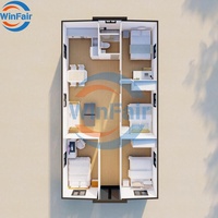 WinFair Chine – Nouvelle Maison Conteneur Pliable Préfabriquée en Panneaux Sandwich de 40 Pieds pour Villa de Vacances / Unité d'Hébergement Accessoire