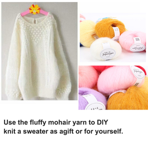 Nouvelle fantaisie en <span class=keywords><strong>laine</strong></span> d'afrique du sud, fil d'<span class=keywords><strong>angora</strong></span> mélangé acrylique <span class=keywords><strong>et</strong></span> duveteux, pour tricot à la main, pulls Crochet, manteaux d'écharpe, 2 plis - Product Image 6