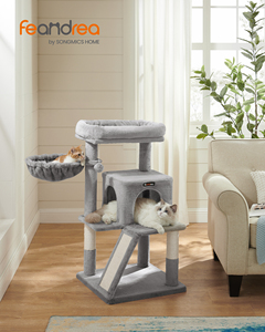 <span class=keywords><strong>Feandrea</strong></span> Arbre à chat multi-niveaux de 37,8 pouces avec condo, perchoir élargi, poteaux à gratter et rampe, hamac et grotte à 2 portes - Product Image 1