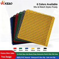 Grille de drainage modulaire emboîtable pour lavage de voitures KEOO KRZ, tapis en grille souple antidérapant 100% PVC pour zones humides