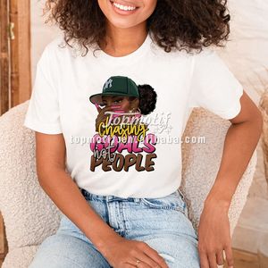 Transferts DTF en gros prêts à être expédiés, impression par transfert thermique, design « Chasing Goals Not People » - Product Image 3