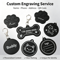 Étiquette d'identification intelligente pour animaux de compagnie personnalisée, étanche, NFC RFID, en PVC, pour la prévention des pertes d'animaux et l'identification