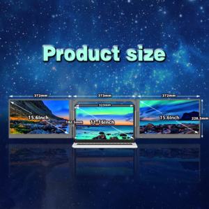 Écran portable double 15,6 pouces, <span class=keywords><strong>deux</strong></span> écrans LCD doubles, moniteurs portables triples Full HD pour les jeux d'entreprise, ordinateur portable - Product Image 6