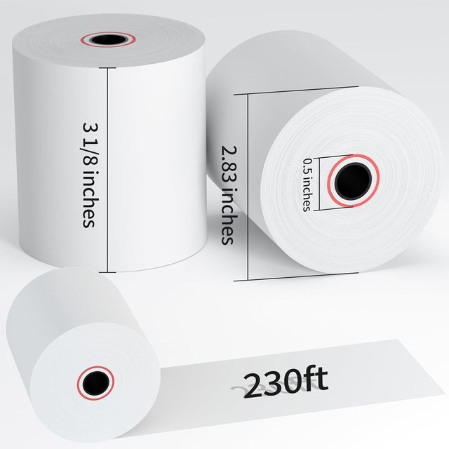 Hot Sale Thermal Paper Receipt Rolls 3 1/8 X 230 Single 80x80 POS Printer Compatible 50mm/57mm/58mm/80mm Cash Register Paper
