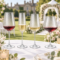 Ensemble de verres à vin en cristal texturé en spirale de luxe, verres à vin rouge, champagne, vin blanc pour mariage, banquet