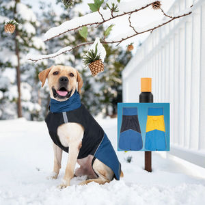 Nouveauté transfrontalière : Veste pour chien moderne, classique et simple, imperméable et coupe-vent en polyester, avec blocs de couleur, pour la nuit - Product Image 1