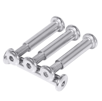 Vis de connexion pour meubles en acier inoxydable 304 à tête plate ronde hexagonale et jeu de vis de verrouillage avec écrou à barillet et bride