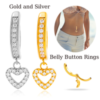 HENGSEN Étanche En Gros Titane Piercing Beachy Bijoux ASTM F136 Titane Bijoux CZ Dangling Nombril Anneaux