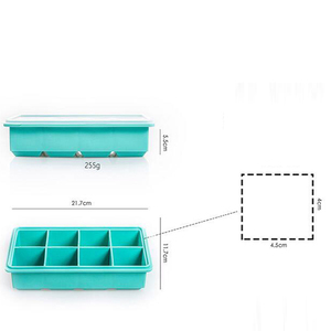 Moule à glace en silicone écologique à 8 cavités avec couvercles, grande taille, OEM&ODM, pour cocktails maison au whisky - Product Image 6