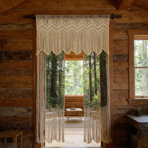 Paravent en macramé <span class=keywords><strong>à</strong></span> franges irrégulières, directement de l'usine, pour les studios de design d'intérieur et les marques hôtelières - Product Image 4