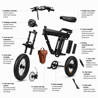 Vélo électrique ZM21-D, moteur 48V 500W 1200W, pneus larges de 20 pouces, batterie 13AH, cadre en aluminium, frein à disque, vélo de montagne pour adultes