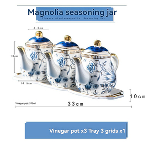 Tarro de cerámica para condimentos de cocina, combinación de salero y vinagre, caja de condimentos. - Product Image 6
