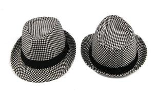 Custom Mens Fedora Hats Wholesale Unisex Houndstooth Fedora Hats Women - Product Image 4