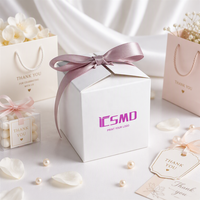 Boîtes cadeaux carrées en papier de 7 cm, petites commandes acceptées, possibilité d'impression de logo personnalisé, boîtes en carton blanches pour chocolats, pour mariage