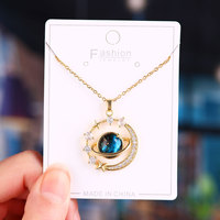 Jeutelis 18K Or En Acier Inoxydable Lien Chaîne Collier Zircon Amour Couple Soleil Lune Planète Romantique Mode Pendentif pour Femmes Cadeau