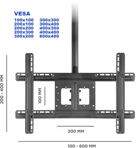 VESA 600*400适合32英寸至70英寸平板电视，高度可调，360旋转电视天花板安装