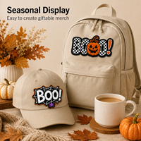 Set de Parches de Chenilla Personalizados de Halloween con Diseños de Fantasma, Calabaza y Telaraña para Gorras y Mochilas, Regalos de Temporada, Venta al por Mayor