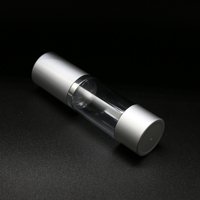 Flacons pompe airless de luxe en plastique argenté dépoli de 30 ml avec sérigraphie pour sérum/huile cosmétique