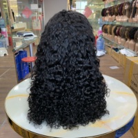Precio al por mayor Jet Black Pelucas Cabello humano Encaje frontal Brasileño, Sdd Lujo Curl Transparente Encaje frontal Peluca Calidad Cabello Proveedor