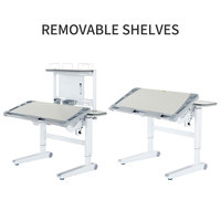 Bureau d'apprentissage et table d'étude modernes pour enfants avec design ergonomique réglable, construction en bois et acier, étagère scolaire