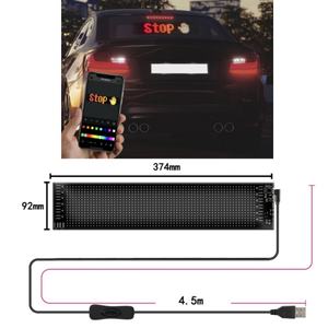 Panneau matriciel RGB IP65 1664, programmable par application, texte et images DIY, affichage LED pour voiture, éclairage de message défilant USB pour voiture - Product Image 2