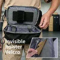 Sac de poitrine tactique en nylon et étui à boucle auto-agrippante, sac banane, pochette de transport dissimulée, à dégagement rapide, MOLLE EDC, pour la chasse et la randonnée