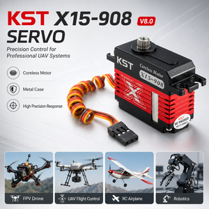 Servo Mini Cíclico Sin Núcleo Original KST X15-908 V8.0 HV 9.2Kgf.cm 0.08s Metálico para Helicópteros y Aviones RC - Product Image 2