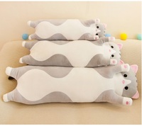 Oreiller en peluche en forme de chat, animal en peluche, doux et confortable, fabriqué sur mesure, rembourrage en coton PP, pour cadeau à la maison