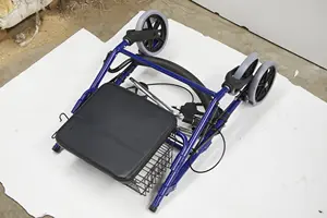 Marcheur médical avec panier de rangement et fauteuil roulant en aluminium, 100 unités, roulette en alliage d'aluminium, avec siège souple