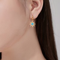 S925 Silver Opal Zircon Temperamento europeo y americano Ins Style Light Luxury Jewelry Womens Tragus Pendientes Venta