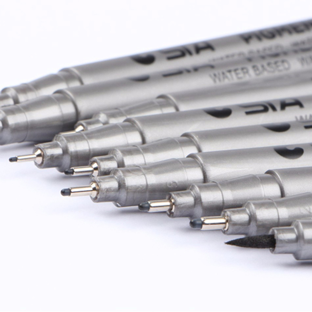 STA Fineliner Permanent Marker Pen 9 Liners Quick-Dry Fineliner Pen Drawing Water Resistant Calligraphy Markers Pens